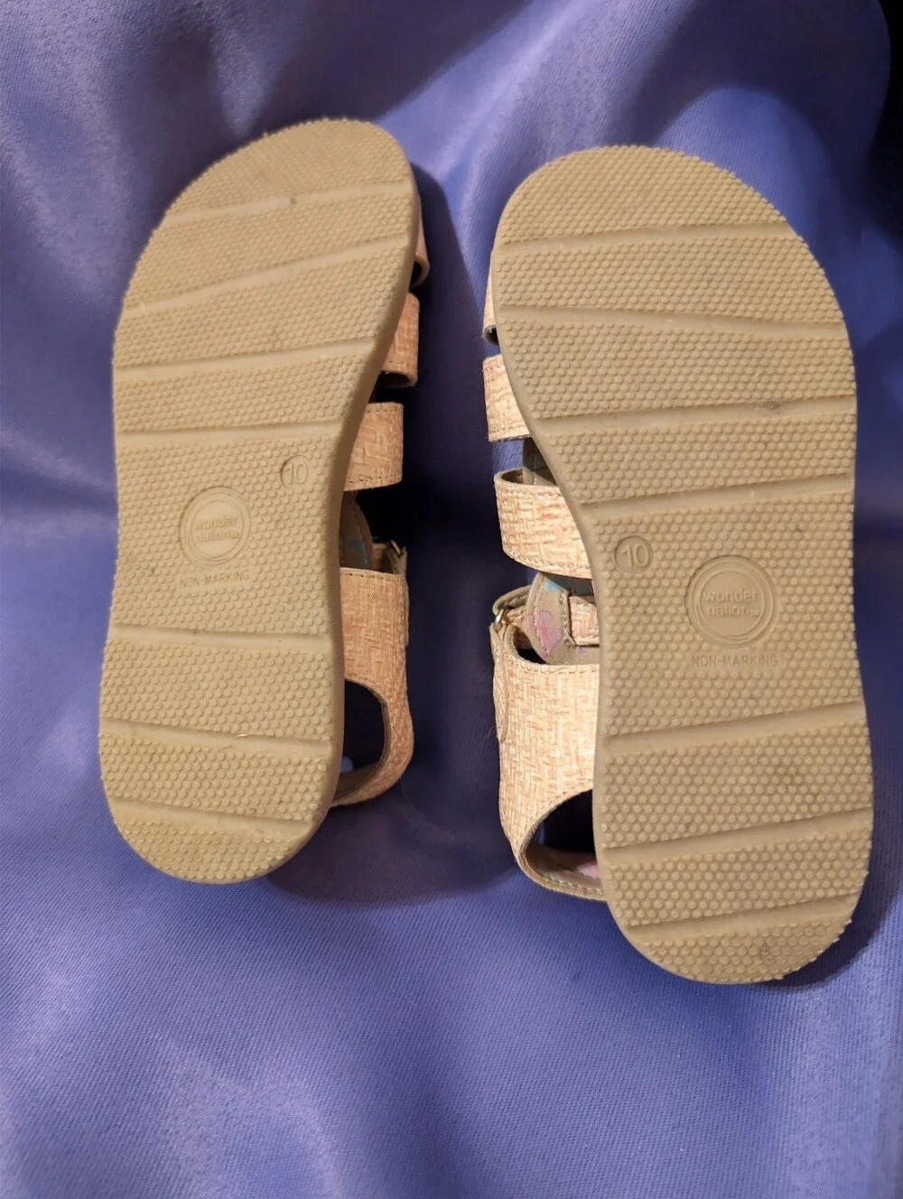 Kids Straw-Style Closed-Toe Sandals in Beige Toddler Size 10
